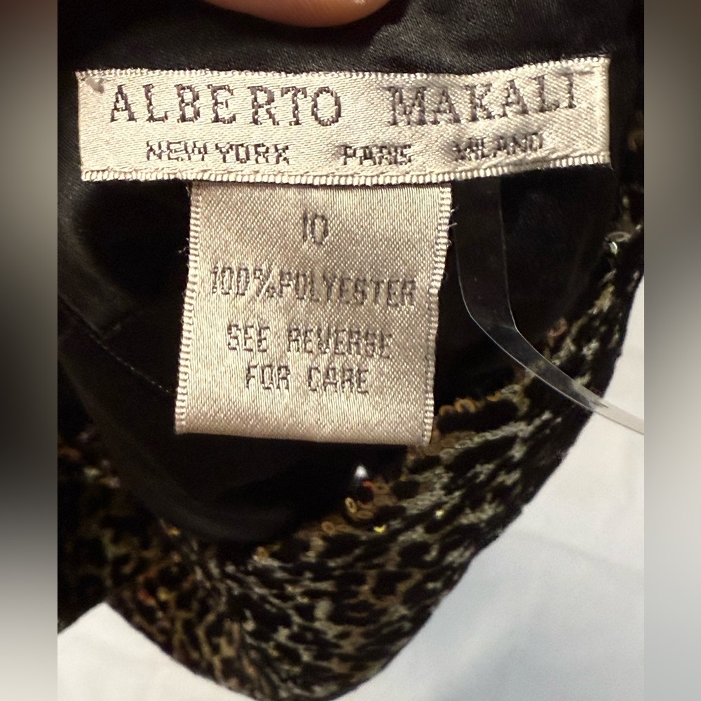 Alberto Makali Black and Gold Sequin party Pencil mini Skirt size 10 - Picture 3 of 6